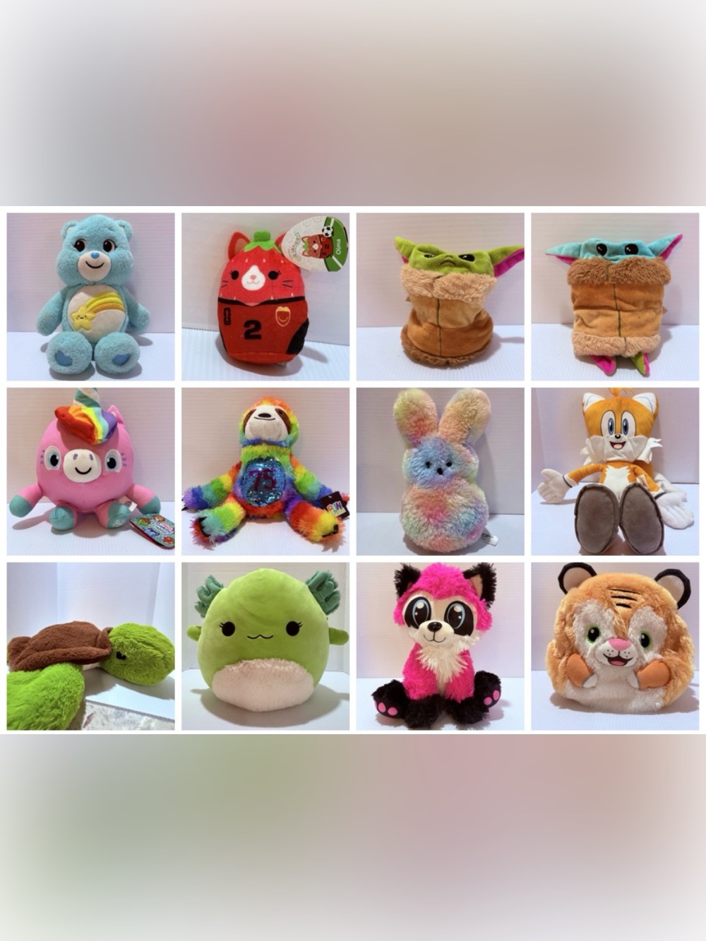 Lot of 12 mixed plushies. New with Tags and without.